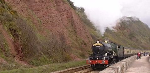Steam train in teignmouth